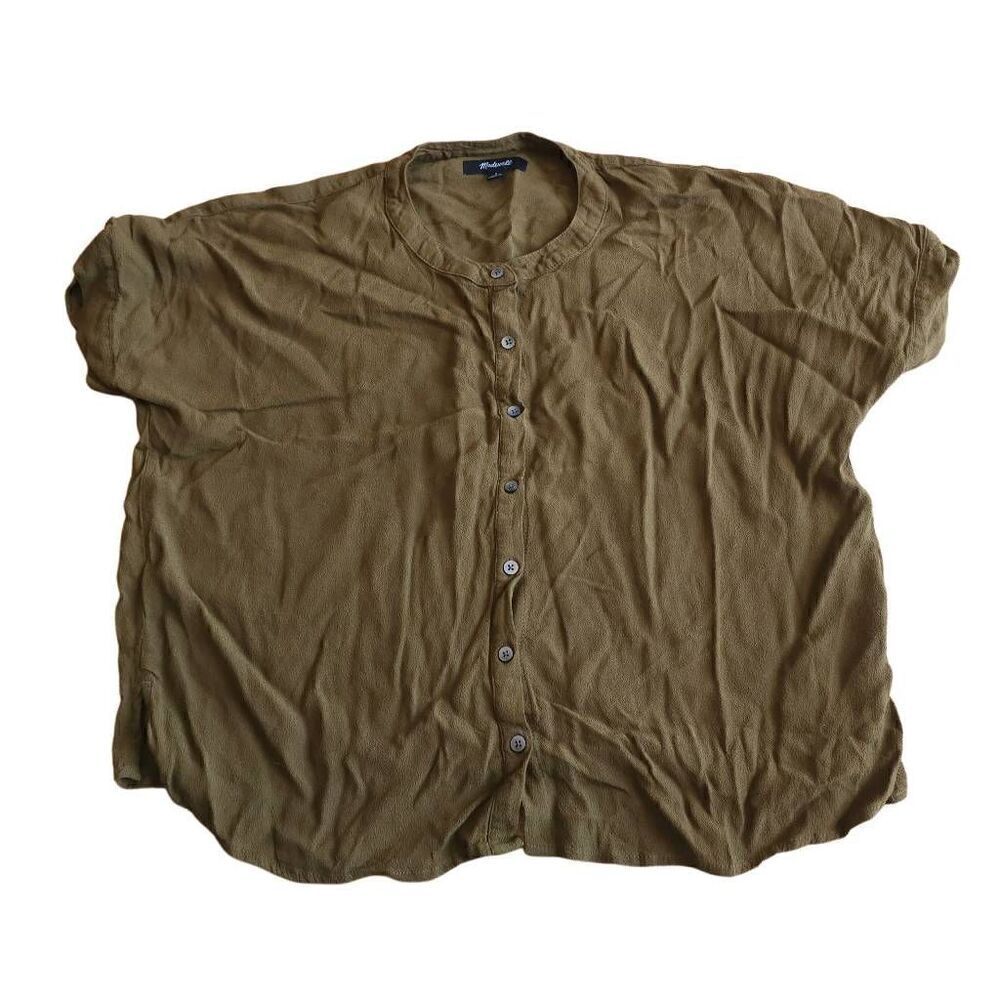 Madewell womens Sz S oversized green getaway button down shirt
